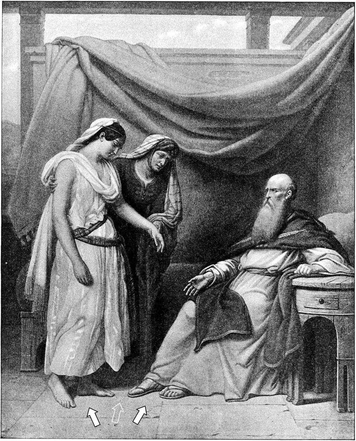 Abraham Abram Patriach Jew Hebraic Sarah Sarai and Hagar Bible illustration Charles Foster from 1897